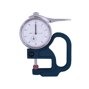 Professional Handheld Dial Thickness Gauge 0-10mm 0.5″ Range 0.01mm High Precision Wear-Resistant Ceramic Measuring Tips 30mm Depth