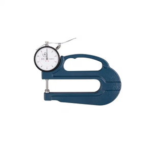 Professional Dial Thickness Gauge with 120mm Depth 0-20mm Range 0.01mm High Precision 10mm Wear-Resistant Ceramic Flat Tips