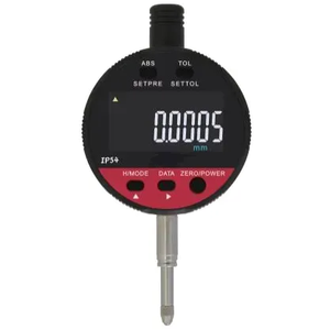 Premium H-505 digital dial indicator with switchable 0.0005mm resolution, color LCD screen, absolute optical encoding, 180° rotatable display, IP54 protection, and USB Type-C data output for high-precision metrology and aerospace quality control.