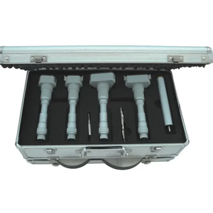 Complete H-315/375 three-point internal micrometer set in a silver aluminum carrying case, featuring self-centering measuring heads, matched calibration rings, extension rods, and carbide contacts for precision 2-100mm bore measurement.