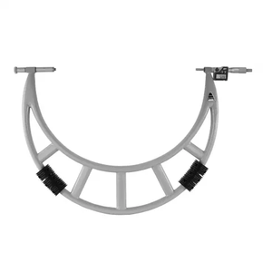 Professional H-104 digital adjustable anvil micrometer for 300-1000mm large component measurement, featuring IP65 protection, tungsten carbide measuring faces, lightweight rigid frame, and 0.001mm resolution for heavy machinery and industrial QC.